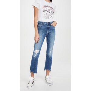 MOTHER The Insider Crop Step Chew Dancing On Coals Bootcut Jeans, Size 27